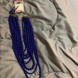 Dark blue beaded necklace